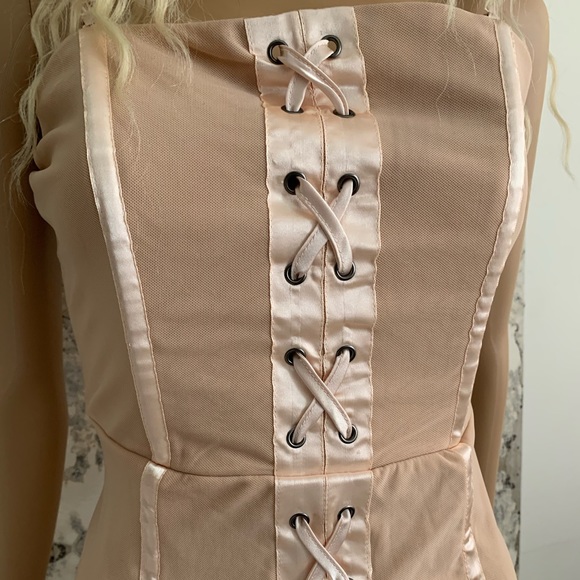 GORGEOUS rose pink dress with cross satin detail ** NEW NEVER WORN WITH TAGS ** - Picture 3 of 5